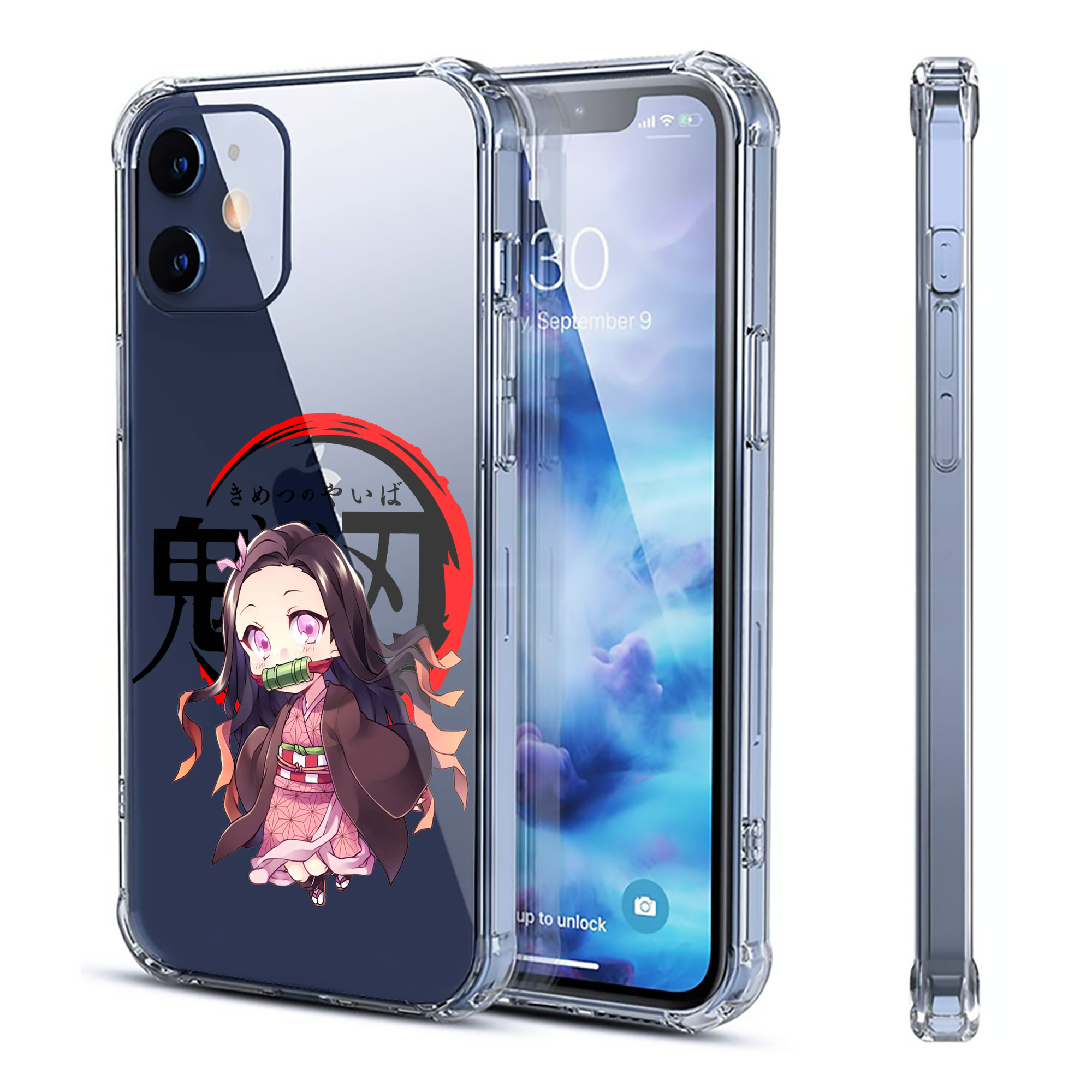 （画像用） 鬼滅の刃（きめつのやいば）竈門 禰󠄀豆子／かまど ねずこ Kamado Nezuko 【iPhone 12シリーズ対応】透明スマホケース（クリアソフトケース）
